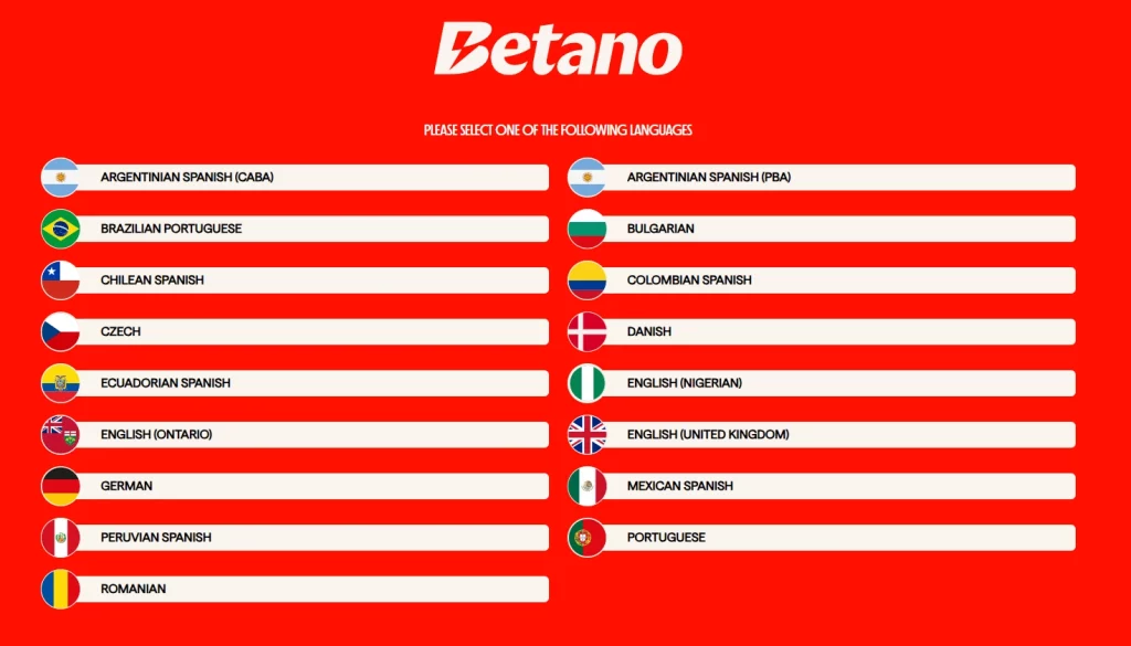 Betano.com homepage highlighting sports betting, live betting, and casino game options.